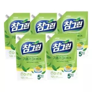 [콩심팥심]주방용 리필세제 1200ml 5개 주방청소 세제액 5팩세트 리필액