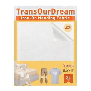 TransOurDream 트루 화이트 다리미는 옷감 패치에, 초대형 다리미는 옷감, 청바지, 시트, 이불 커버, 커튼 & 소파, 내부 사용 천 패치에, 재봉 없음(2개, 8.5