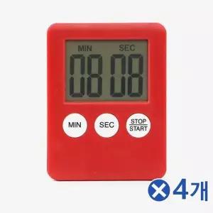 TBZ 자석형 다용도 쿠킹 타이머 레드x4개 키친타이머 WFNNNWS