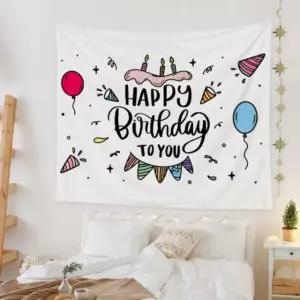 생일축하 패브릭포스터 거실인테리어 벽 공간 홈파티