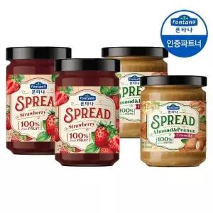 *폰타나 스프레드 스트로베리 330g 2병+아몬드피넛 290g 2병