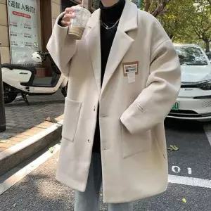 패치포인트 빅포켓 오버핏 모직 코트 I4JK014