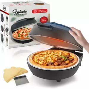YIBAKE 실내 피자 오븐 - 이중 온도 조절이 가능한 12인치 전기 메이커 최대 800°F 가열 세라믹 베이킹