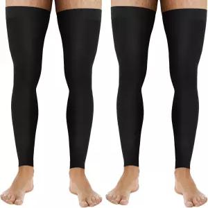 잔마이 2켤레 남성 허벅지 하이 컴프레션 스타킹 발리스 20-30mmhg 레그 슬리브 그레이딩 스포츠 러닝 부종