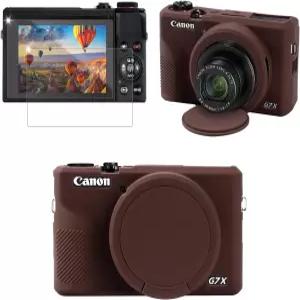 캐논 G7X Mark III 카메라용 DAOLONG 케이스 부드러운 실리콘 보호 슬림핏 슬리브 탈착식 렌즈 커버 2장의