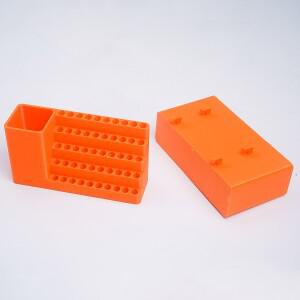 오렌지 50홀 육각 드라이버 비트 보관함 임팩트 홀더 정리함 내구성  공구함 DIY 및 작업장용