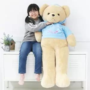 (선택 러블리 후드 베어 인형 블루(130cm))러블리 후드 베어 인형 블루130cm 곰인형 대형곰인형 여자친구선