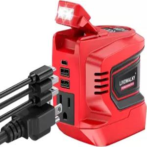 밀워키 18V 배터리와 호환되는 200-250W 파워 인버터 - AC 콘센트 1개가 있는 DC 110-120V 휴대용 발전소