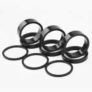 LUSTRIB 9 PCS 자전거 헤드셋 스페이서 1 1/8 인치 3 사이즈 알루미늄 합금 스템 3x10mm MTB BMX 로드