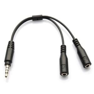 스마트 모바일 폰 음악 재생 용품 마이크 헤드셋 스플리터 어댑터 케이블 3.5mm 잭 1 TRRS 남성에서 2 여성