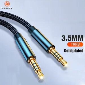 3.5mm AUX 케이블 4극 TRRS 4-컨덕터 보조 스테레오 잭 남성-남성 하이파이 마이크 기능 지원 오디오 0.5 1