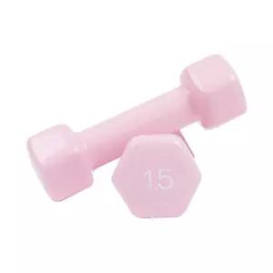 PVC 뷰티 육각 덤벨 1.5kg 파스텔핑크 예쁜 여자 아령 헬스 홈트