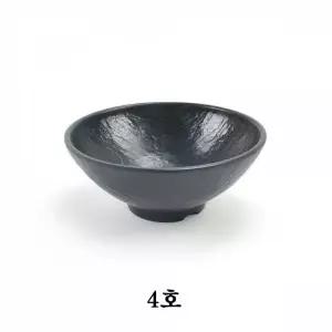 멜라민대접 면기 바이오볼 샐러드볼 무지 밥그릇 블랙 밥공기 4호