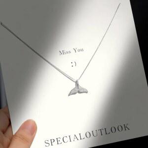 패션 위한 925 스털링 실버 선물 꼬리 돌고래 파인 쥬얼리 액세서리 귀여운 목걸이