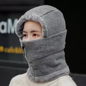 앞지퍼 후드 넥워머 열축적 털안감 겨울철 체온유지 넥워머목도리