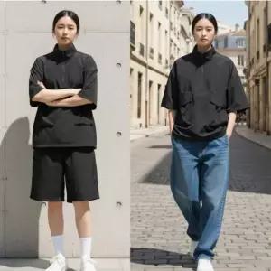 여성 바스락 아노락 반팔 세트 여름 운동복 츄리닝 등원룩 반바지
