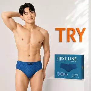[보리보리/TRY]TRY 트라이 남성 삼각팬티 순면100 브리프 남자속옷 맥시 3매세트 유색Q