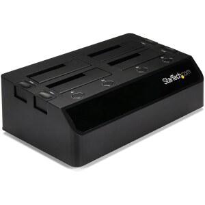 STARTECH.COM SDOCK4U33 4베이 USB 3.0 (5GBPS) 독 다중 드라이브 3.5인치 베이, 포함 (SDOCK4U33), 2.5인치 스테이션, 하드 SATA HDD용 블랙 및 UASP 쿼드 외장 - 도킹 SSD