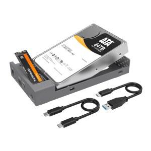MAIWO M.2 NVME SATA SSD 및 32TB 3.5인치 2.5 외장 대한 어댑터에 C 지원하지 드라이브, 듀얼 하드 클론을 HDD용 베이 용량 USB 않음 10GBPS 인클로저,