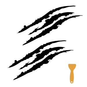 WZP 2PCS 클로 마크 자동차 데칼 비닐 전면 범퍼 반사 스티커 개인화된 몬스터 스크래치 스트라이프 세단 SUV 픽업 트럭 오토바이용 유니버설 외장 액세서리(블랙)