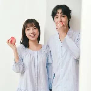 솔브 면100 블루 체크 러블리 남여 커플잠옷 SPA2601WMSET