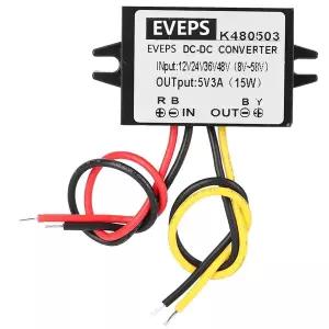 DC-DC 12V/24V/36V/48V  5V 3A 컨버터 스텝다운 전원 모듈 컨버터 스텝다운 전원 공급 장치 -
