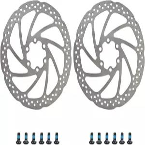2pcs 자전거 브레이크 로터 160mm 스테인리스 스틸 MTB 산악 도로 BMX용 볼트 12개 포함