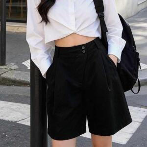 M2 남성 오버롤 미디엄 바지 캐주얼 하이웨이스트 A라인 버전 와이드 레그 스플릿 5점 JEN A