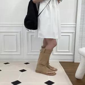 여성 2컬러 스웨이드 둥근코 쪼리 토오픈 미들부츠 여성롱부츠 여자롱부츠 스웨이드부츠