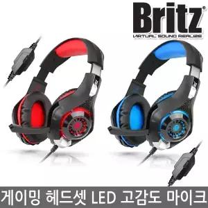 브리츠 K35GH 게이밍 헤드셋 LED 고감도 마이크 금도금 컴퓨터 PC 어학용 학교 학원
