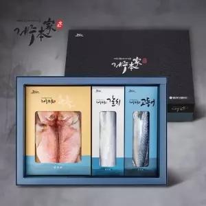 [제주본가]냉동]성산포 3대 수산물 혼합세트(옥돔: 3미,540g/갈치:1미 300g, 2토막/고등어: 3쪽 480g)