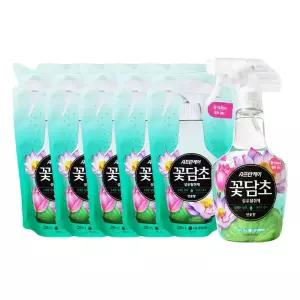 엘지 샤프란케어 꽃담초 섬유탈취제 연꽃 본품400mL x 1개 리필320mL X 5개