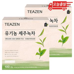 오늘출발 티젠 유기농 제주녹차 100개입 2개