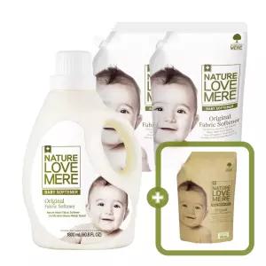 네이쳐러브메레 아기 섬유유연제 용기형 1800ml 1개 + 리필형 1300ml 2팩 (GIFT)세제 오리지널향 500ml 리필 1팩