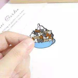오너클랜 미니 고양이뱃지 야옹이 냥이 캐릭터 옷핀 브로치 고양이브로치 브로치팬던트 뺏지브로치