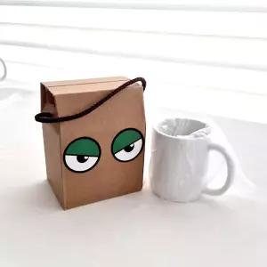 승화전사용 머그컵 일직선 백자 도자기 DIY 열전사 프레스 포토 인쇄 1p끈선물상자 포함 인쇄제작용
