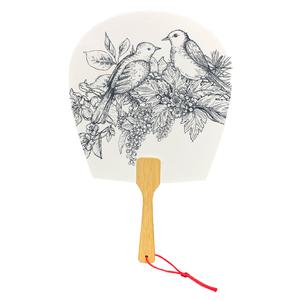 평부채 부채만들기 재료- 열대우림 아마존 새 Amazon Bird in the forest 2 단오 민화 컬러링 한국전통 미술 한지 여름 학습준비물