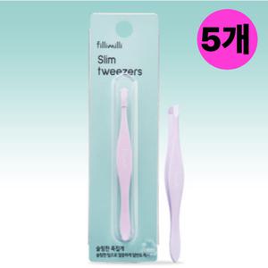 필리밀리 슬림 족집게 트위저 핀셋 섬세 스텐 5개
