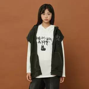 [보리보리/소이]여자 가을이월 차콜피그먼트후드조끼(25F5181)