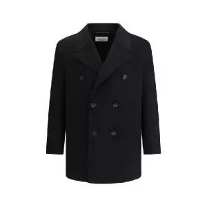 Saint Laurent 더블 브레스티드 롱 슬리브 피코트 837180Y060R 1005 TP949377943