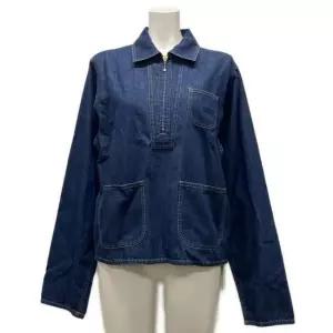 셀린느 MUST IT_CELINE QUATER ZIP SHIRT IN DARK OCEAN WASH DENIM RC0190711 08DO) 쿼터 지퍼 데님 셔츠)