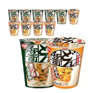 닛신 돈베이 키츠네 유부 우동 82g 6개+ 템푸라 우동 83g 6개(총12개) 일본 편의점 컵라면