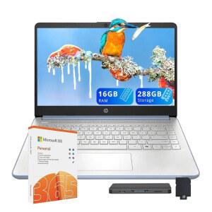 스트림 14인치 HD 노트북 인텔 160GB 11 인텔 고속 코파일럿 128GB 충전 스테이션 365 도킹 윈도우 오피스 웹캠 세트 1년 UFS 288GB 그래픽 스토리지 16GB RAM N150 WI 프로세서 FI 블루