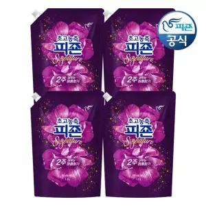 피죤 초고농축 섬유유연제 시그니처 미스틱레인 1.3L 리필 x 4개