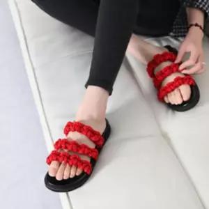 메이킹디자인포유여성 꼬임 스트랩 여자 여름 샌들 밴딩 끈 슬리퍼