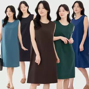 이브바바 인견혼방 와플 지지미 민소매 원피스 여름 엄마 중년여성 옷