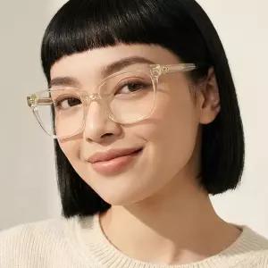 안경테 BE2345 3852 클리어 옐로우 명품 투명뿔테 캣아이 패션