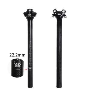 호환 로고 없음 탄소 MTB 시트 포스트 오프셋 22.2mm 산악 자전거 튜브 300MM 초경량 광택 도로