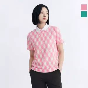 웨스트우드 여성 아가일 프린트 폴로티_WO2WCTP446