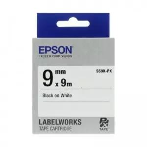 EPSON 라벨 테이프 9mm SS9K 흰색 검정/엡손/앱손/프린터/용지/라벨지/리필/스티커/라벨기/정품/카트리지